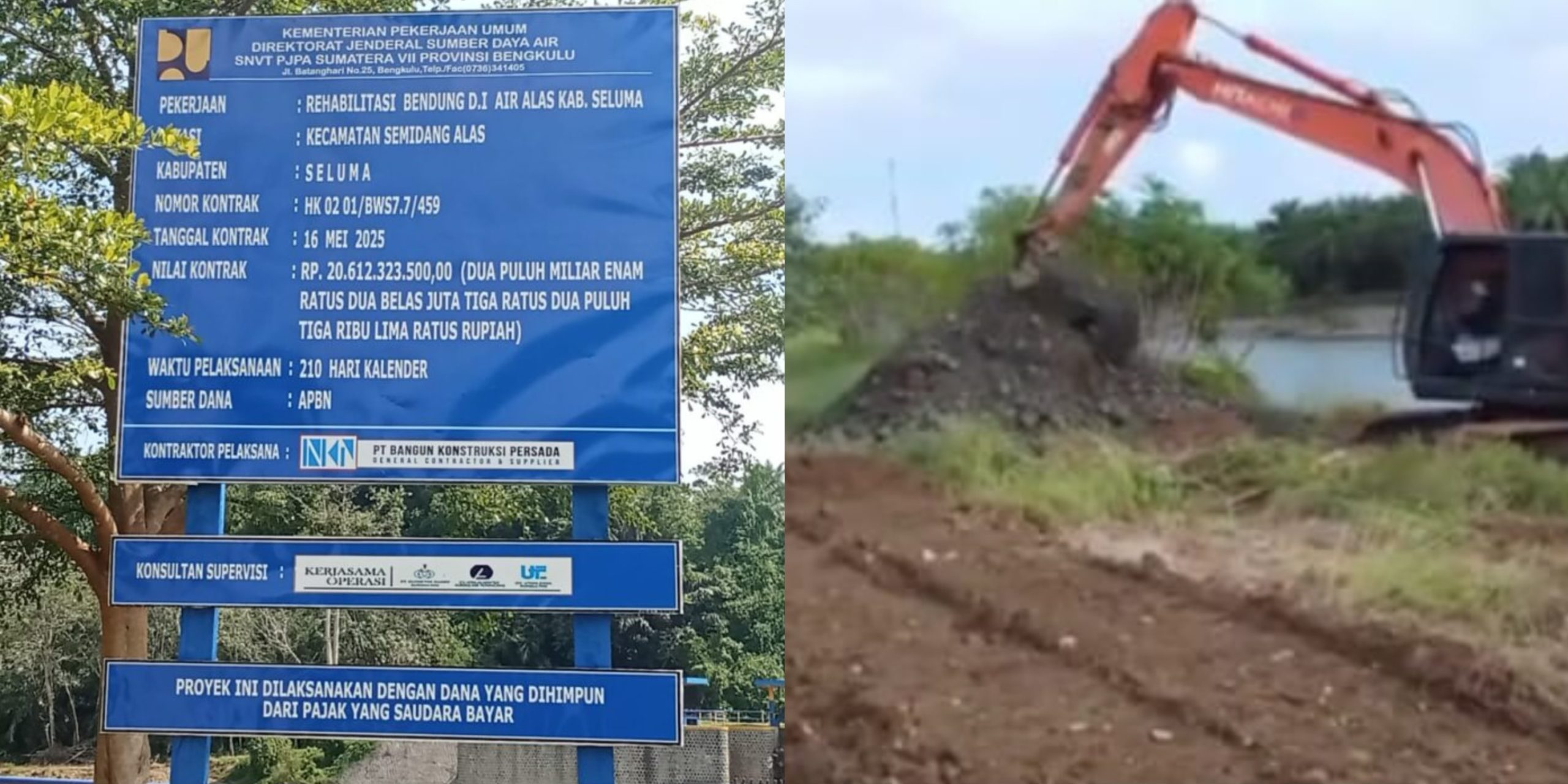 Dugaan Material Ilegal di Proyek Bendung Air Alas: Lentera RI Desak Penegakan Hukum, Konsultan Pengawas Dipertanyakan