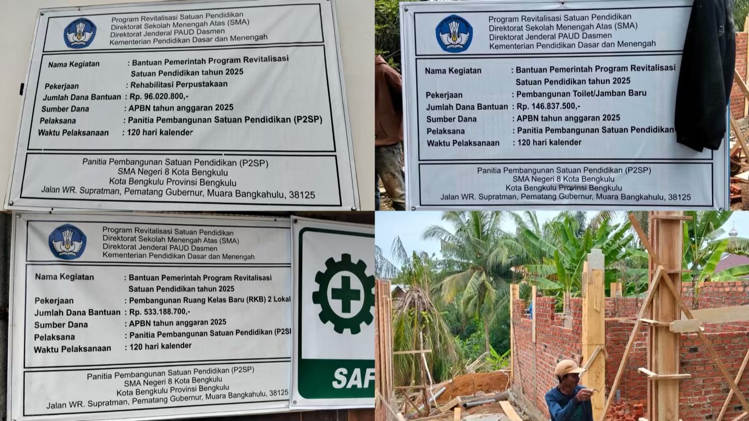 Proyek Revitalisasi SMA Negeri 8 Bengkulu Diduga Asal Jadi, Pengawasan Kejari dan Kejati Dipertanyakan