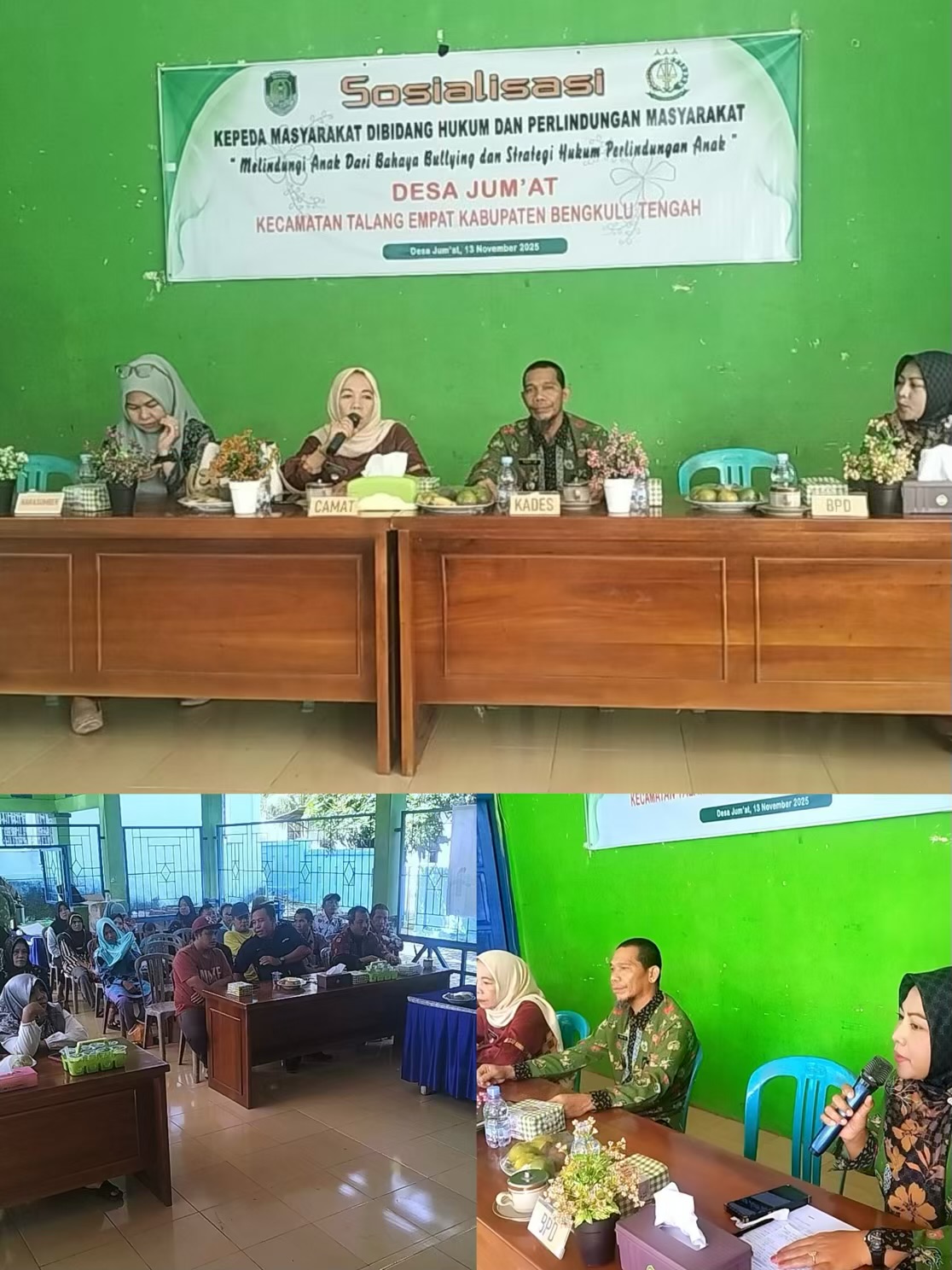 Pemerintah Desa Jumat Gelar Sosialisasi Hukum dan Perlindungan Masyarakat serta Perlindungan Anak