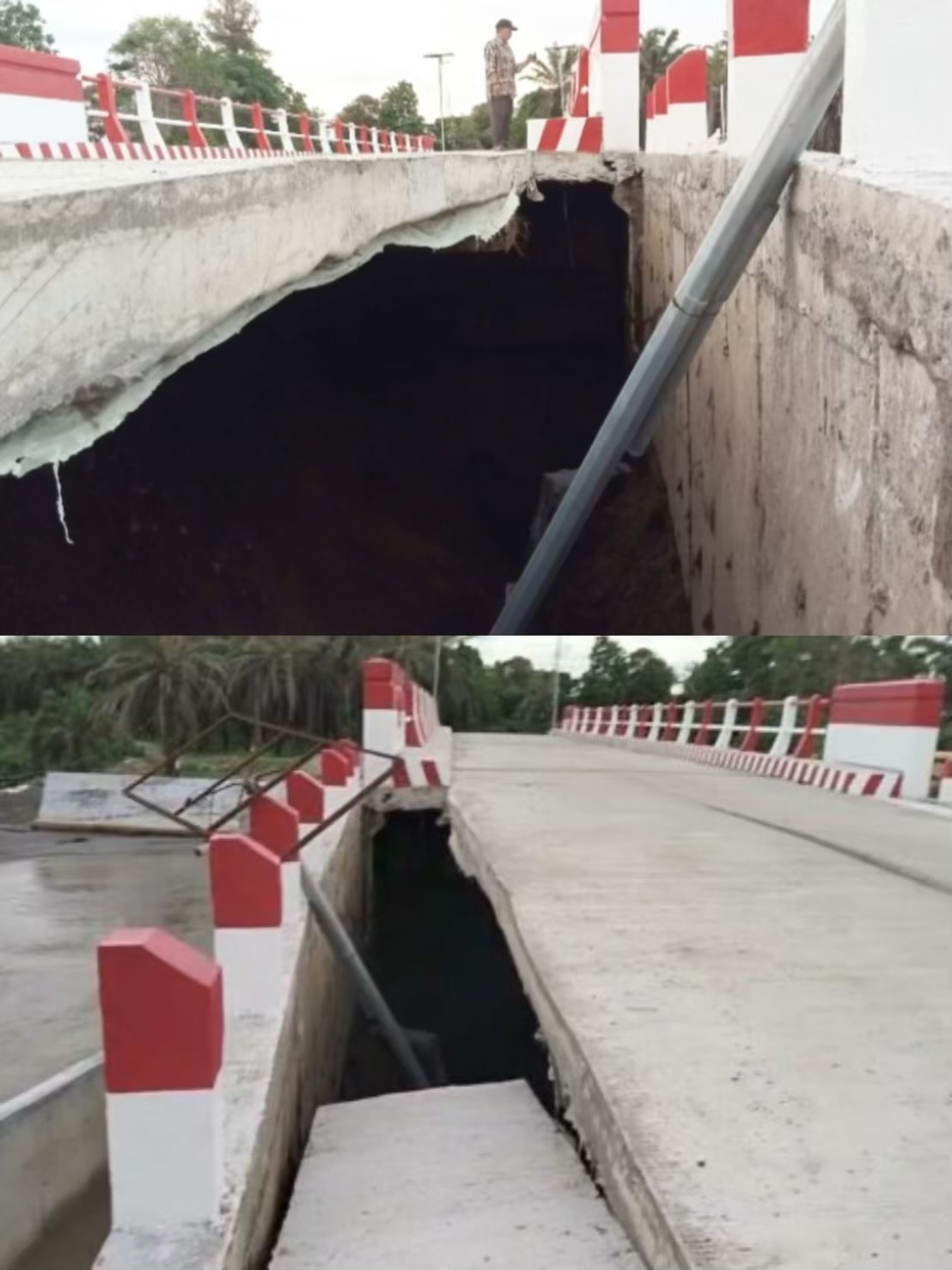 Proyek Rp16 Miliar Dipertanyakan, Jembatan Matan Ambruk dalam Dua Bulan