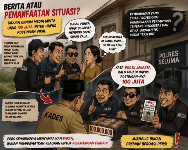 Diduga Ada Permintaan Rp100 Juta untuk Hapus Konten Viral, Kades Talang Giring Pertanyakan Integritas Oknum Media