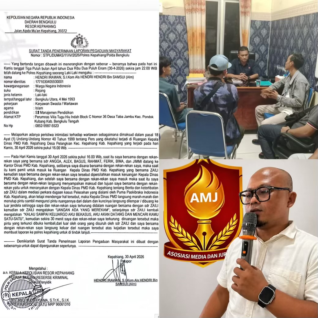 Delapan Wartawan Diduga Dikunci di Ruangan Kantor PMD Kepahiang, AMJ Turun Kawal Proses Hukum