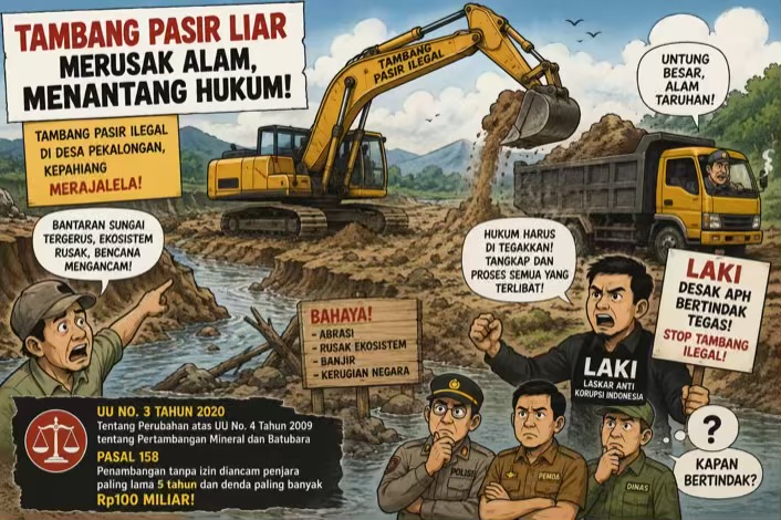 Tambang Pasir Diduga Ilegal di Pekalongan Kepahiang Merajalela, LAKI Desak APH Bertindak Tegas