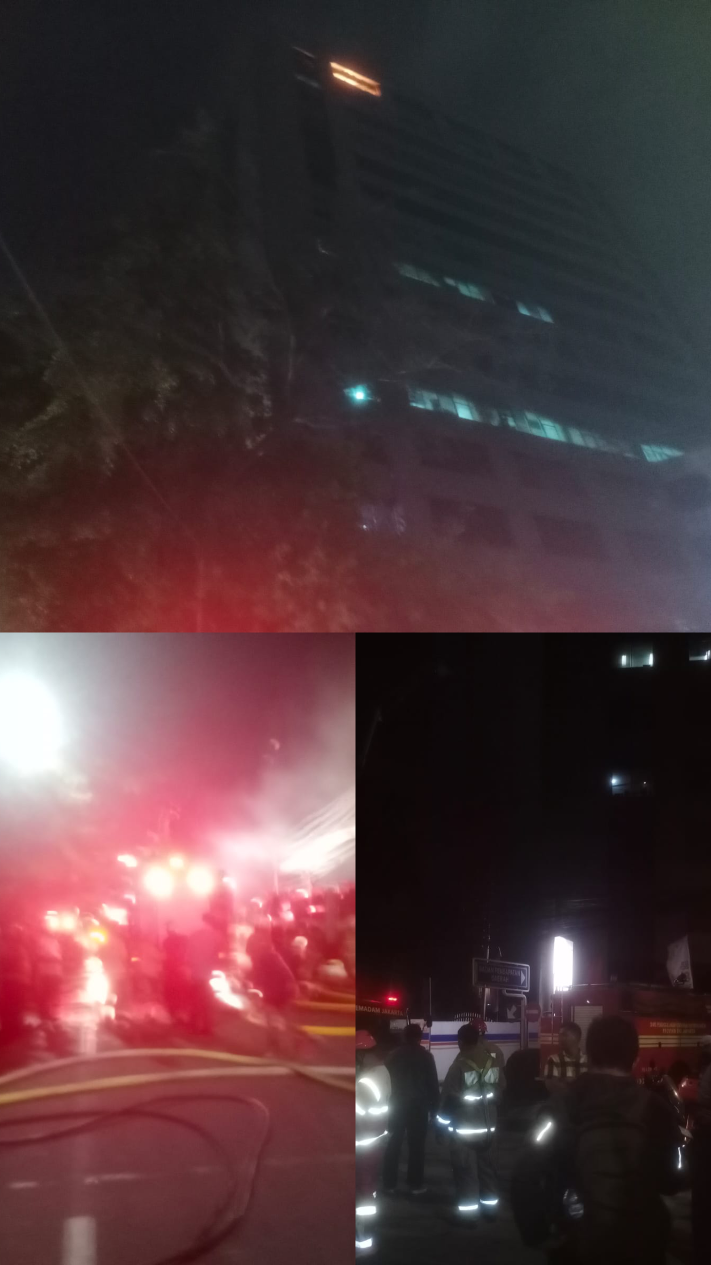 Kebakaran Melanda Gedung DISPENDA DKI Jakarta di Jalan Abdul Muis, Proses Pemadaman Masih Berlangsung