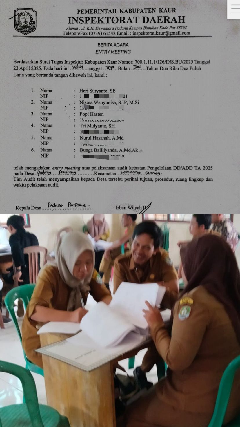 Jalan Usaha Tani dan Penyertaan Modal Desa Padang Panjang Disorot, BPAN Minta Inspektorat Kaur Audit Ulang