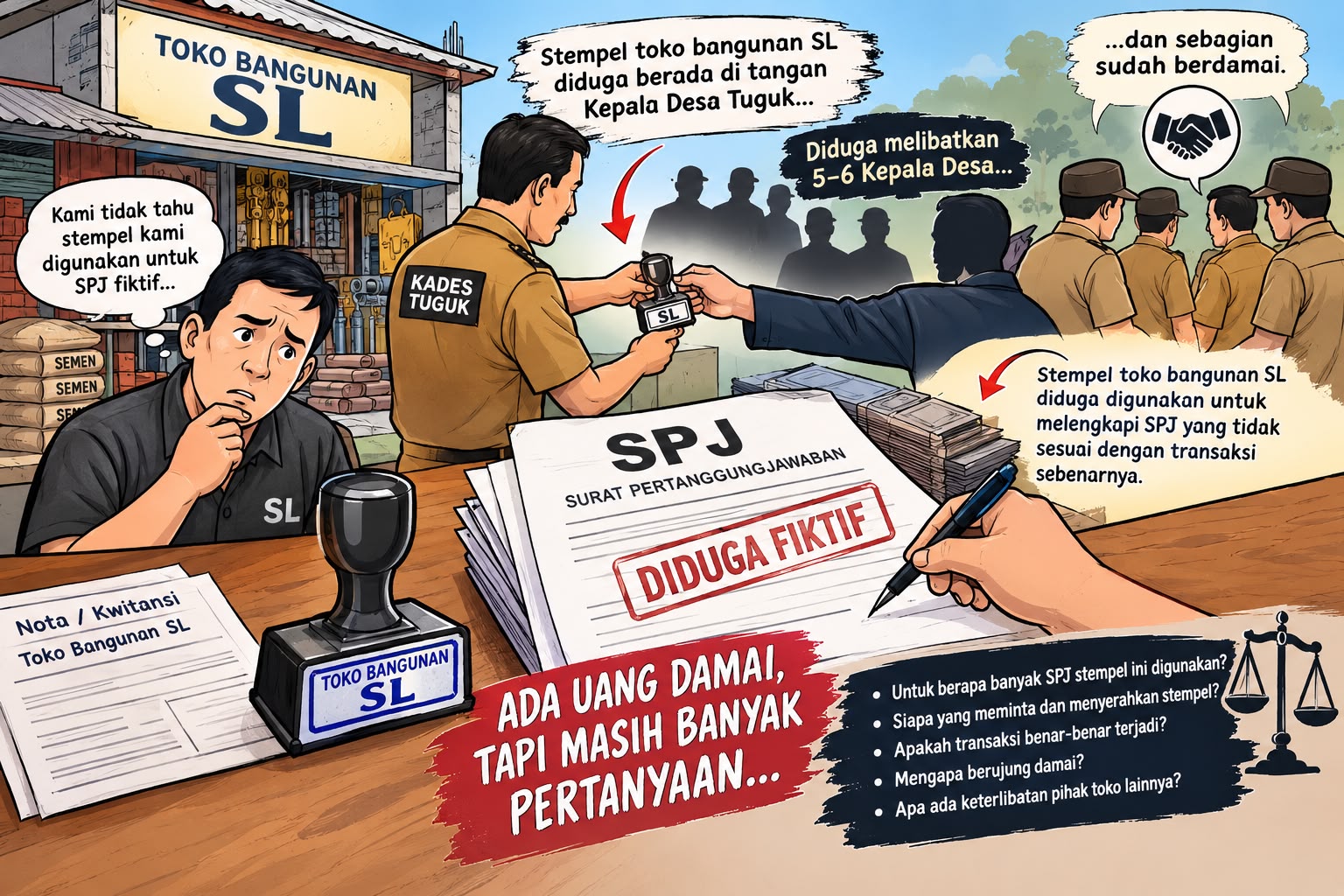 Hak Jawab Toko Bangunan SL: Akui Stempel Dipakai Tanpa Izin, Kasus Disebut Selesai di Inspektorat dan Kepolisian